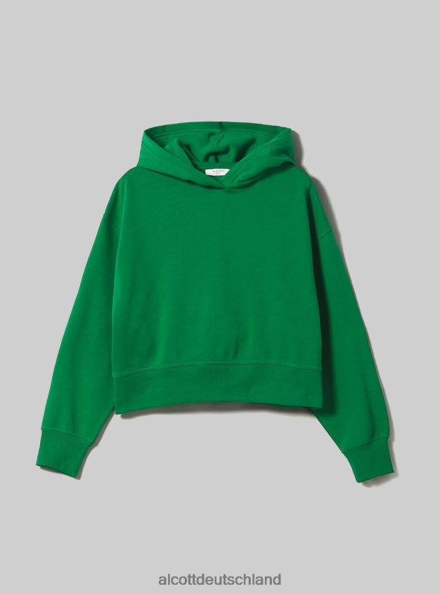 Kleidung de Alcott Frauen Kurzes Sweatshirt mit bequemer Kapuze bk1 schwarz 88J68R499