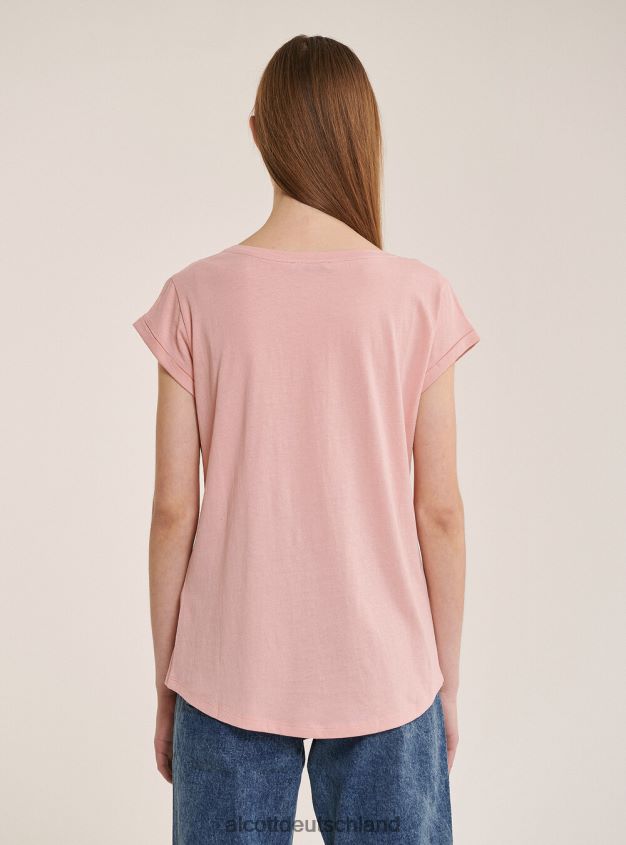 Kleidung de Alcott Frauen Basic-T-Shirt aus Baumwolle mit Brusttasche Weiß 88J68R169