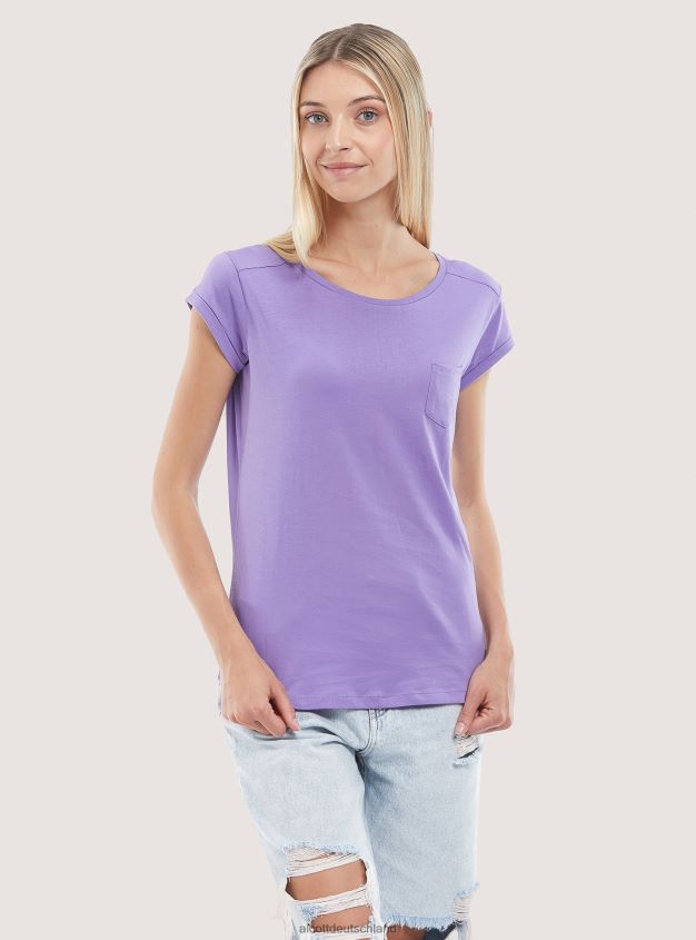 Kleidung de Alcott Frauen Basic-T-Shirt aus Baumwolle mit Brusttasche Weiß 88J68R442