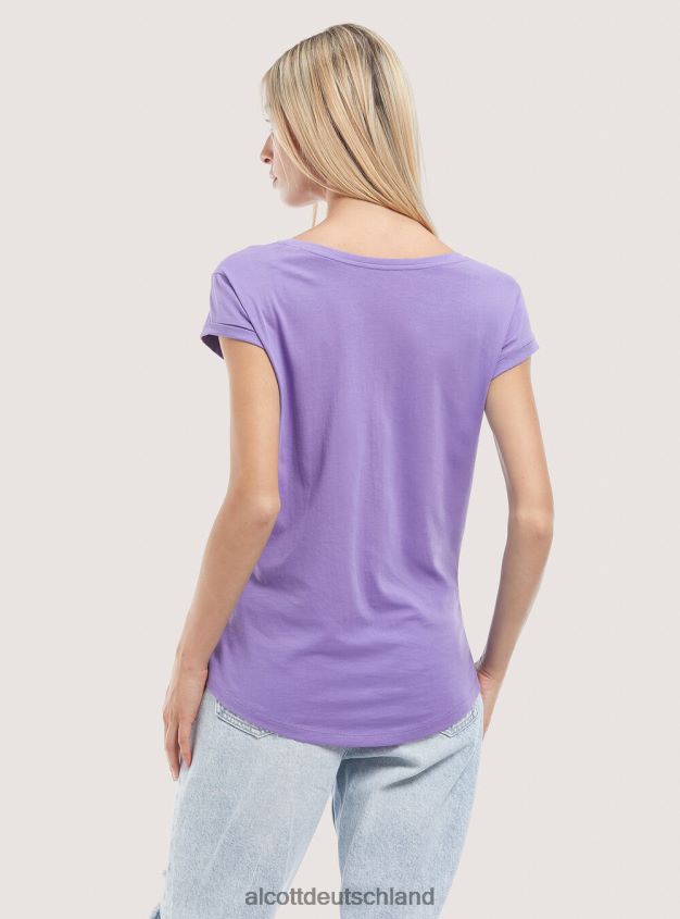 Kleidung de Alcott Frauen Basic-T-Shirt aus Baumwolle mit Brusttasche Weiß 88J68R442