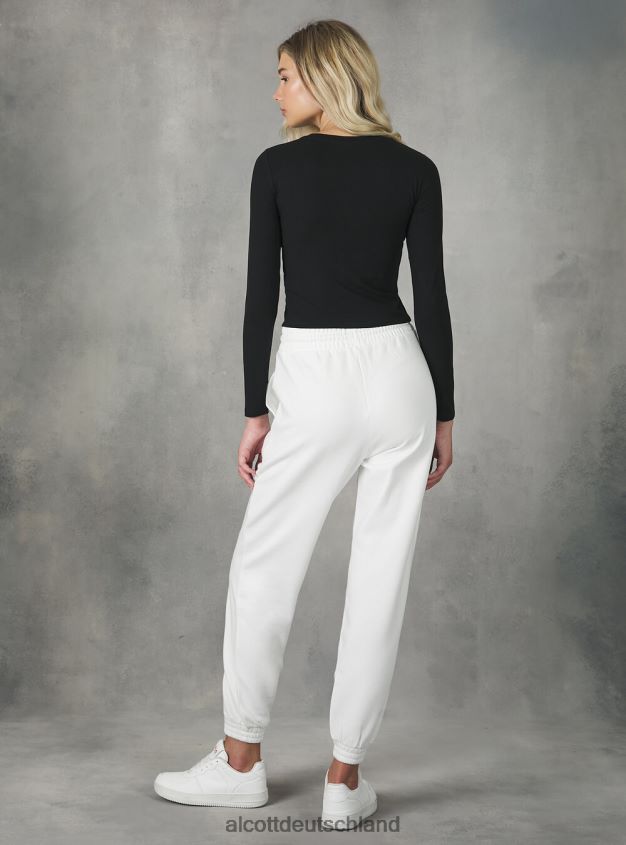 Kleidung de Alcott Frauen Kurz geschnittenes Langarm-T-Shirt bk1 schwarz 88J68R400