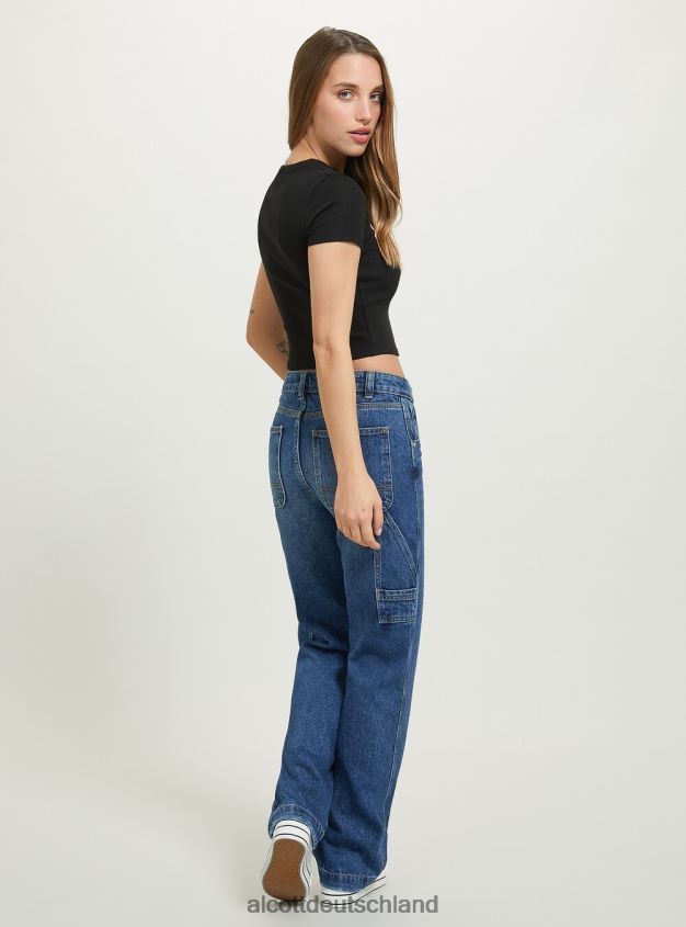 Kleidung de Alcott Frauen Kurzes T-Shirt mit College-Print wh2 weiß 88J68R372