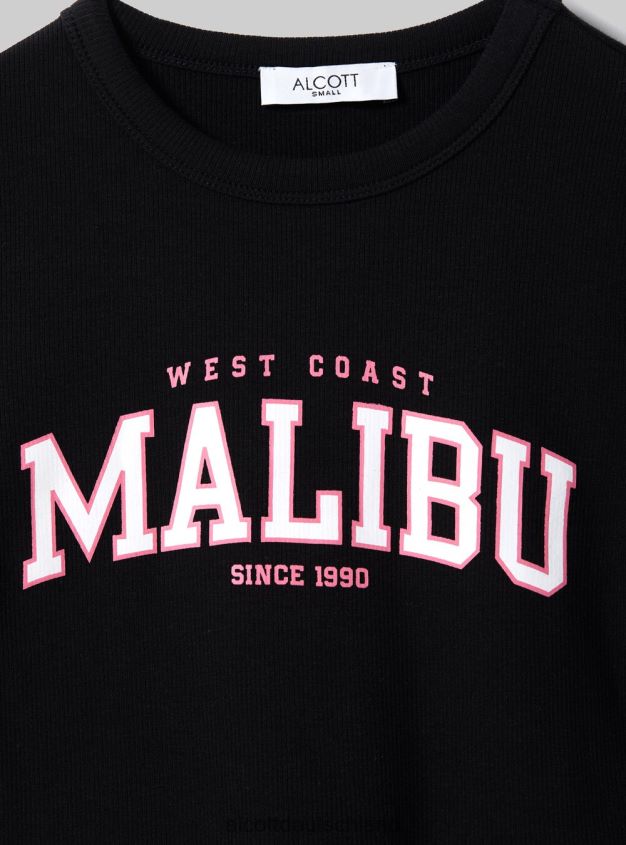 Kleidung de Alcott Frauen Kurzes T-Shirt mit College-Print wh2 weiß 88J68R372