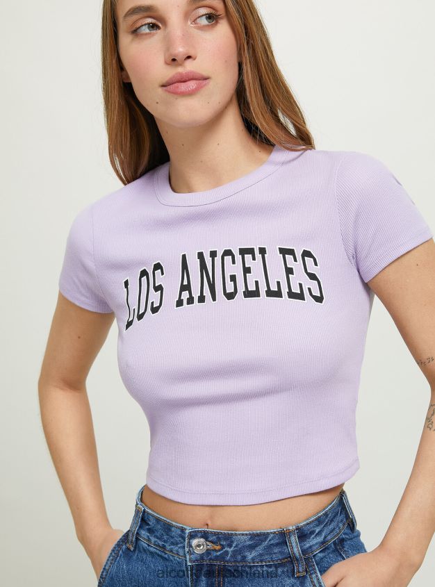 Kleidung de Alcott Frauen Kurzes T-Shirt mit College-Print wh2 weiß 88J68R410