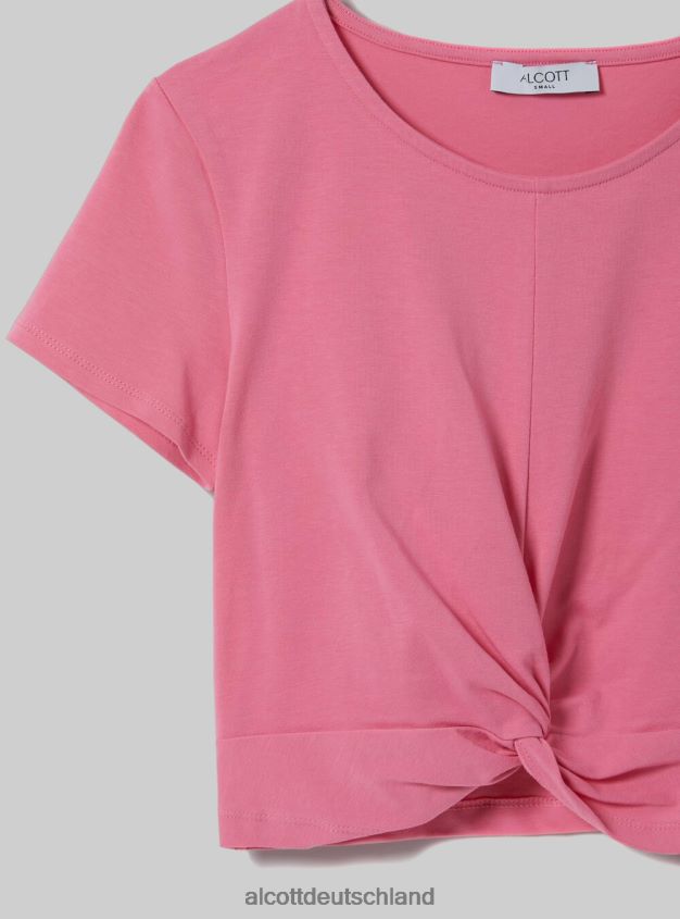 Kleidung de Alcott Frauen Kurzes T-Shirt mit Knoten wh2 weiß 88J68R501