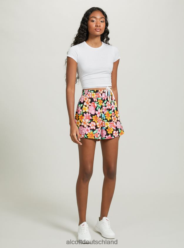 Kleidung de Alcott Frauen Kurzes T-Shirt mit Schnürung oder3 orangefarbenes Licht 88J68R144