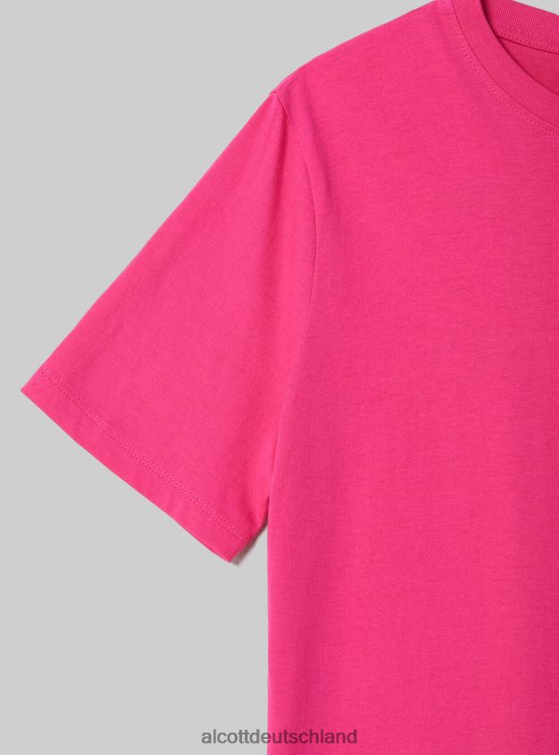 Kleidung de Alcott Frauen T-Shirt aus Baumwolle mit Rundhalsausschnitt wh3 weiß 88J68R183