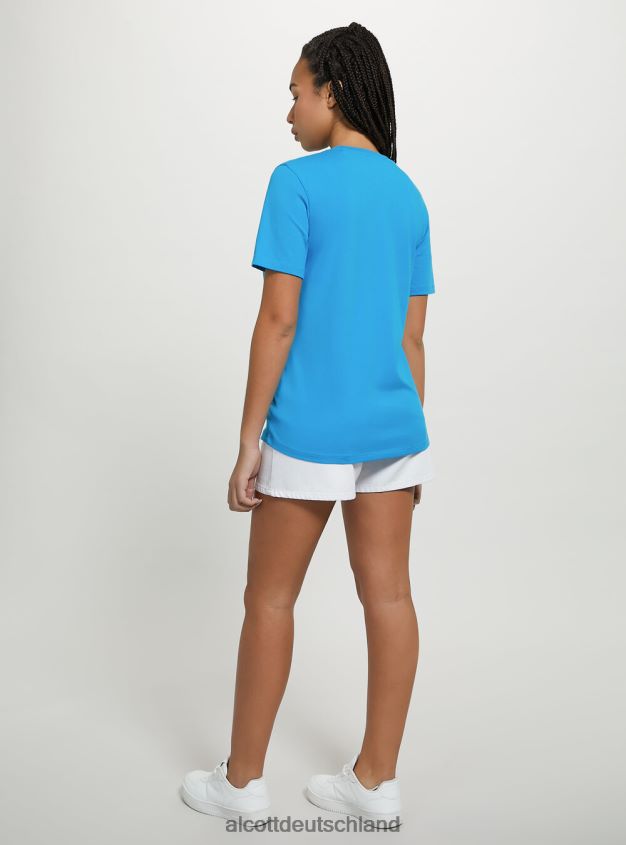 Kleidung de Alcott Frauen T-Shirt aus Baumwolle mit Rundhalsausschnitt wh3 weiß 88J68R193