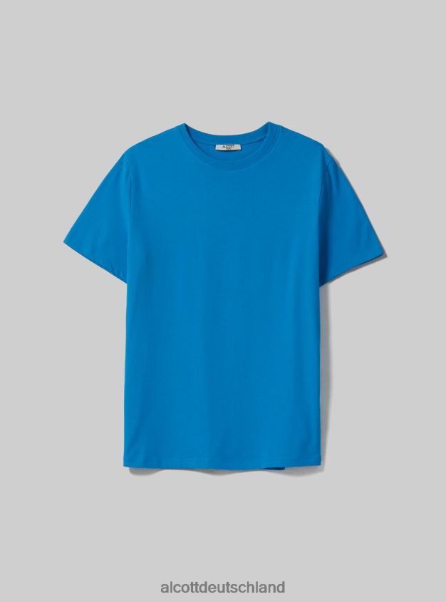 Kleidung de Alcott Frauen T-Shirt aus Baumwolle mit Rundhalsausschnitt wh3 weiß 88J68R193