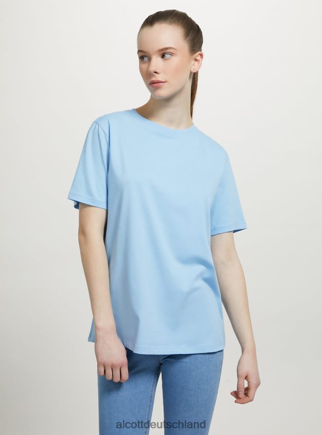 Kleidung de Alcott Frauen T-Shirt aus Baumwolle mit Rundhalsausschnitt wh3 weiß 88J68R201