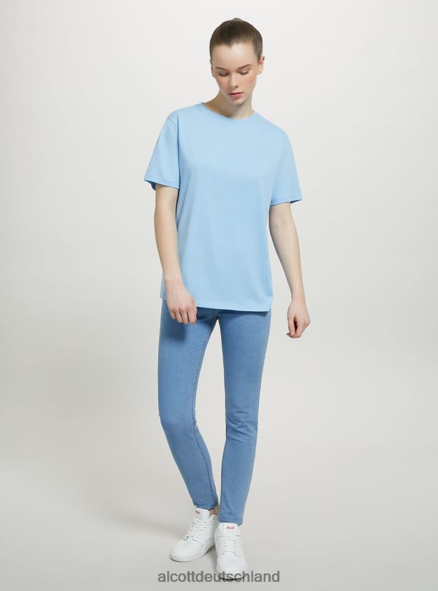 Kleidung de Alcott Frauen T-Shirt aus Baumwolle mit Rundhalsausschnitt wh3 weiß 88J68R201