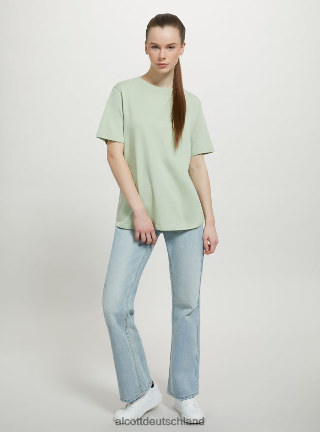 Kleidung de Alcott Frauen T-Shirt aus Baumwolle mit Rundhalsausschnitt wh3 weiß 88J68R309