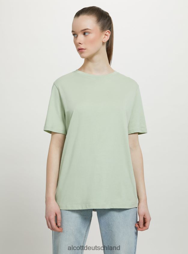 Kleidung de Alcott Frauen T-Shirt aus Baumwolle mit Rundhalsausschnitt wh3 weiß 88J68R309