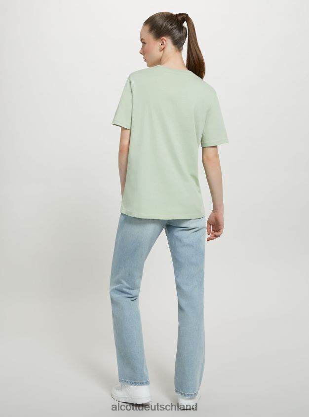 Kleidung de Alcott Frauen T-Shirt aus Baumwolle mit Rundhalsausschnitt wh3 weiß 88J68R309