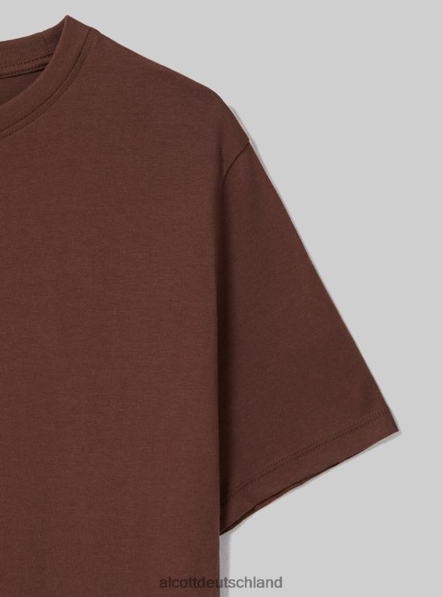 Kleidung de Alcott Frauen T-Shirt aus Baumwolle mit Rundhalsausschnitt wh3 weiß 88J68R326