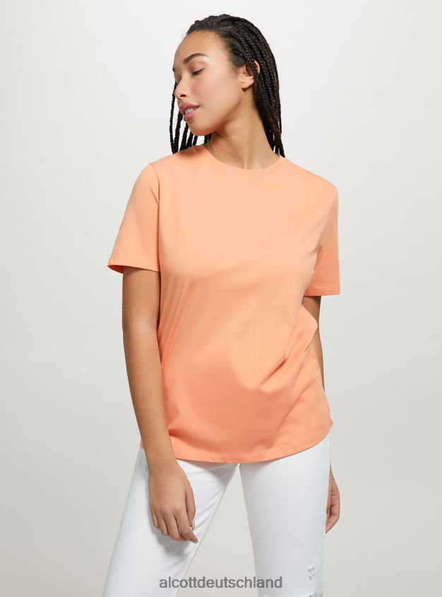 Kleidung de Alcott Frauen T-Shirt aus Baumwolle mit Rundhalsausschnitt wh3 weiß 88J68R339