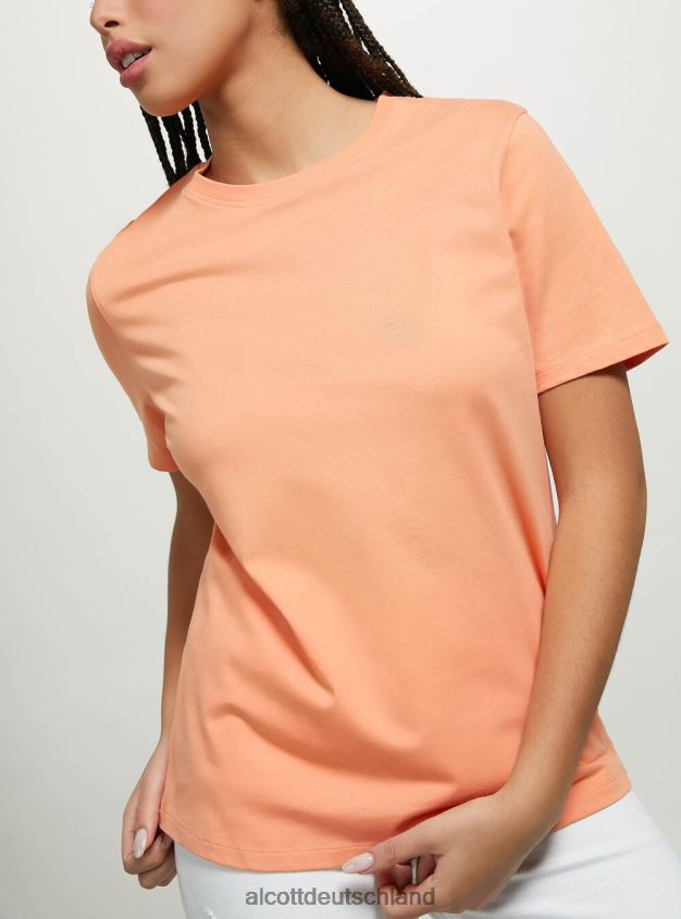 Kleidung de Alcott Frauen T-Shirt aus Baumwolle mit Rundhalsausschnitt wh3 weiß 88J68R339