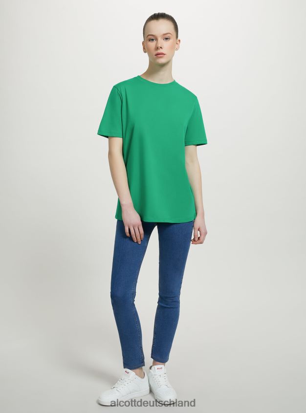 Kleidung de Alcott Frauen T-Shirt aus Baumwolle mit Rundhalsausschnitt wh3 weiß 88J68R353