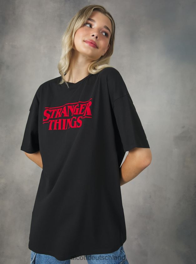 Kleidung de Alcott Frauen Übergroßes T-Shirt „Stranger Things“. bk1 schwarz 88J68R135