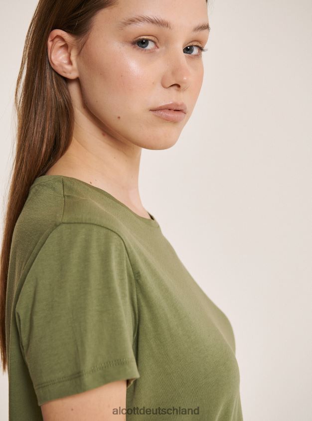 Kleidung de Alcott Frauen Übergroßes T-Shirt aus schlichter Baumwolle Weiß 88J68R257