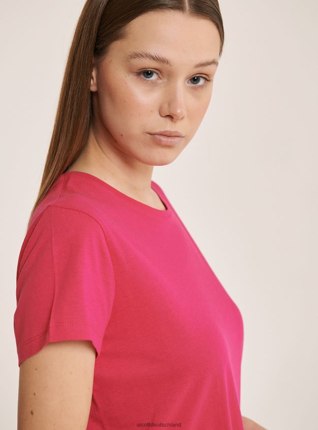 Kleidung de Alcott Frauen Übergroßes T-Shirt aus schlichter Baumwolle Weiß 88J68R292