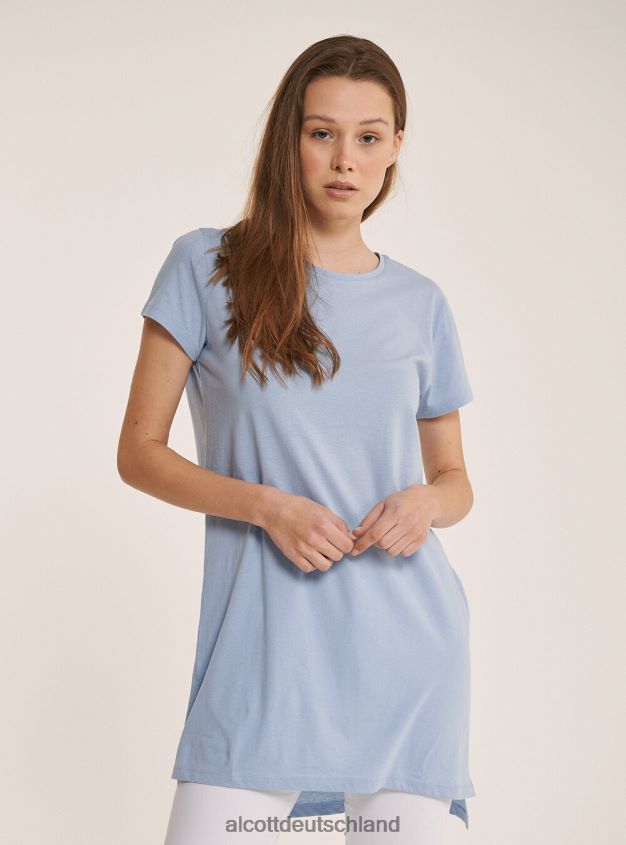 Kleidung de Alcott Frauen Übergroßes T-Shirt aus schlichter Baumwolle Weiß 88J68R350