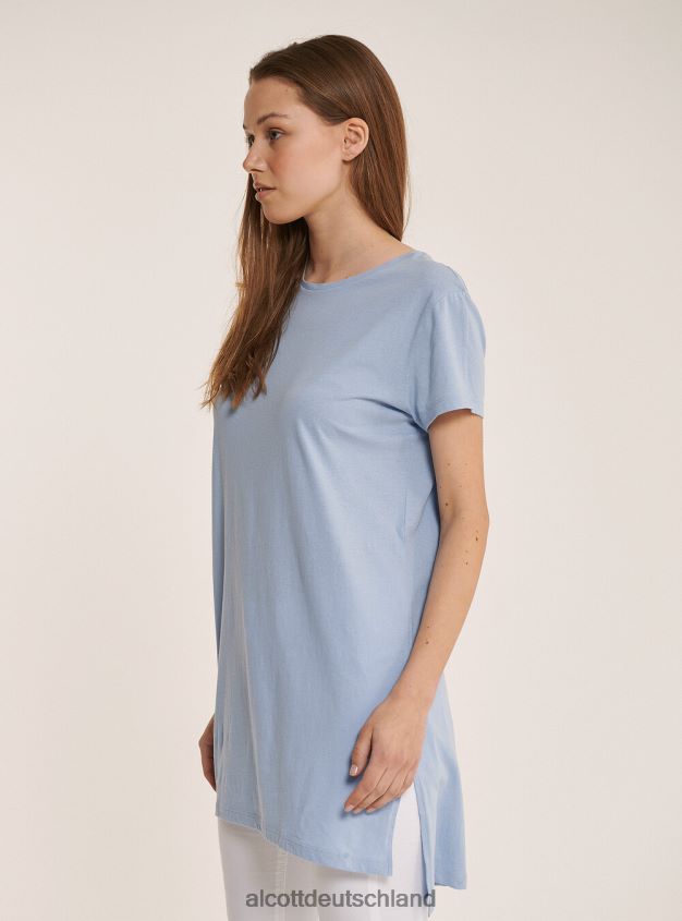 Kleidung de Alcott Frauen Übergroßes T-Shirt aus schlichter Baumwolle Weiß 88J68R350