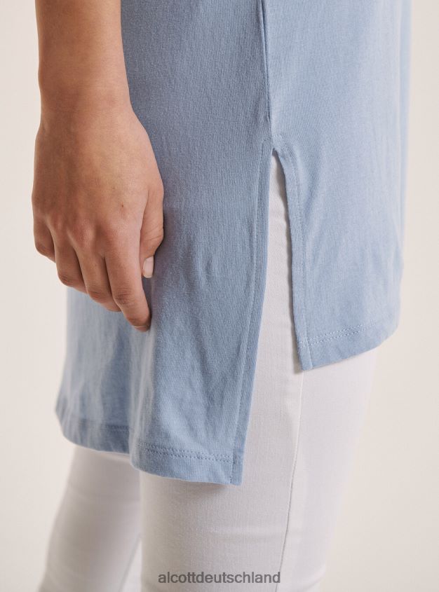 Kleidung de Alcott Frauen Übergroßes T-Shirt aus schlichter Baumwolle Weiß 88J68R350