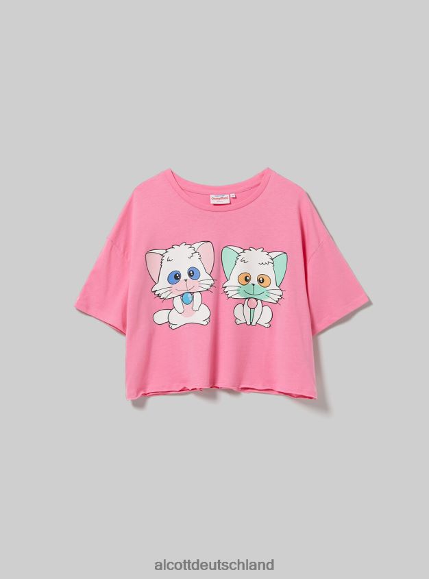 Kleidung de Alcott Frauen cremiges, kurzes T-Shirt 2 Stück rosa mittel 88J68R378