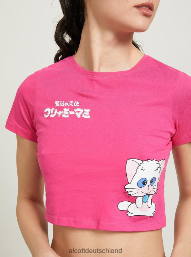 Kleidung de Alcott Frauen cremiges, kurzes T-Shirt fx2 fuxia medium 88J68R341