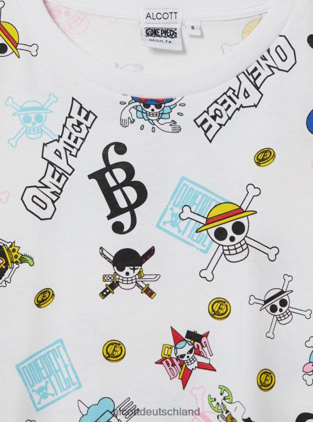 Kleidung de Alcott Frauen einteiliges Allover-T-Shirt wh3 weiß 88J68R44