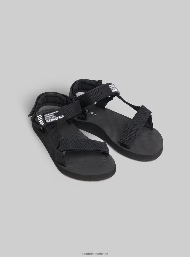 Schuhe de Alcott Frauen Sandali aus Gummi mit Chiusura und Strappo bk1 schwarz 88J68R236