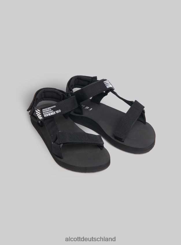 Schuhe de Alcott Frauen Sandali aus Gummi mit Chiusura und Strappo bk1 schwarz 88J68R236