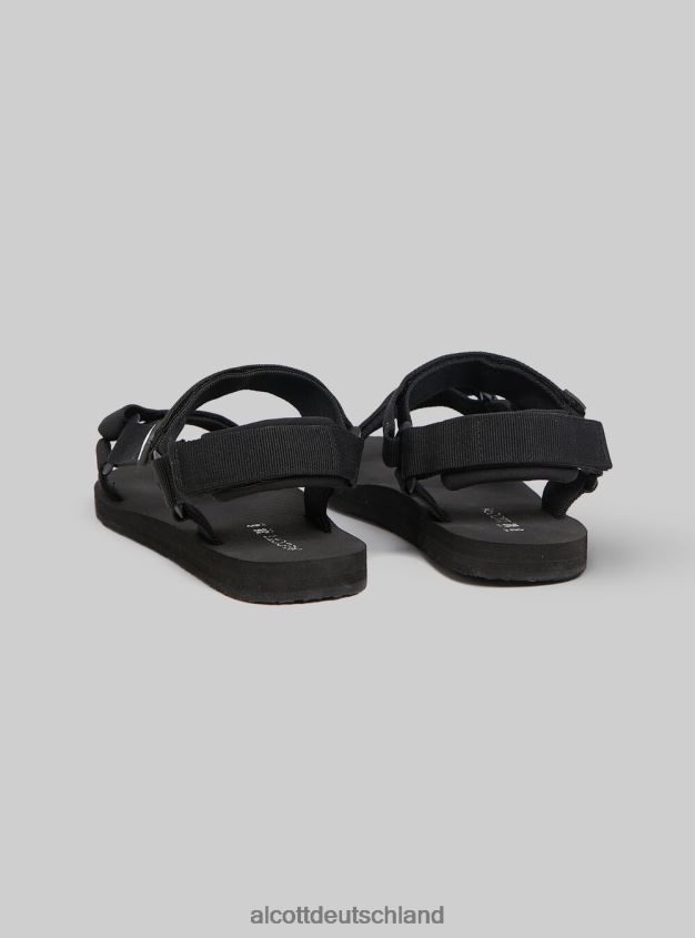 Schuhe de Alcott Frauen Sandali aus Gummi mit Chiusura und Strappo bk1 schwarz 88J68R236