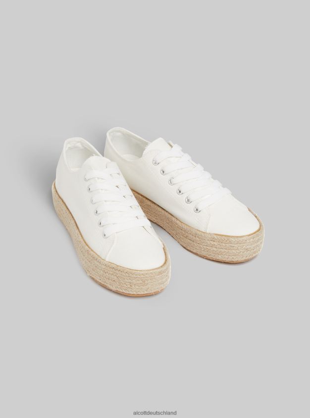 Schuhe de Alcott Frauen Sneakers mit Bastsohle wh2 weiß 88J68R383