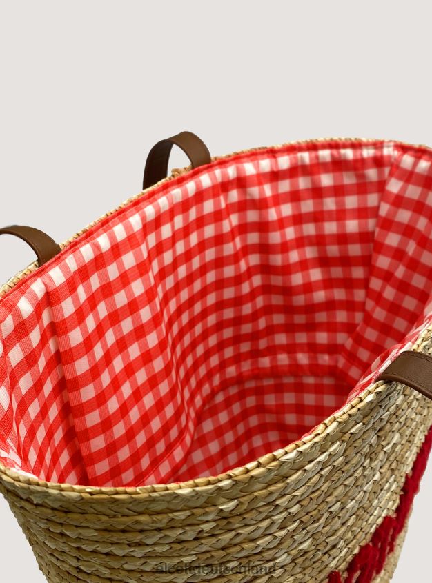 Zubehör de Alcott Frauen Basttasche mit Stickerei Kombination 2 88J68R237