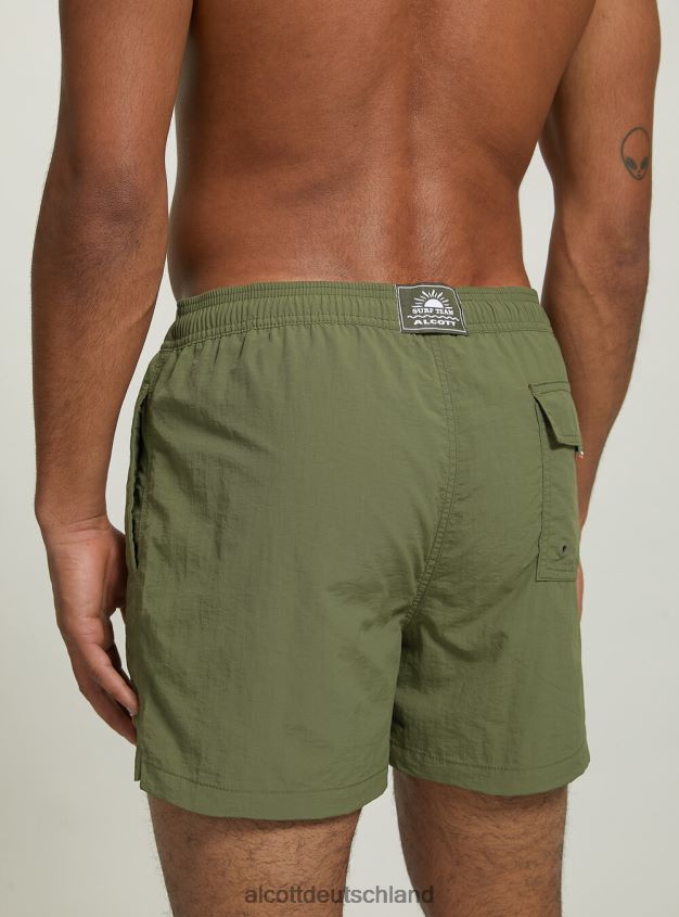 Kleidung de Alcott Männer Badeanzug mit Stickerei und Gesäßtasche fgn3 fluo hellgrün 88J68R1052