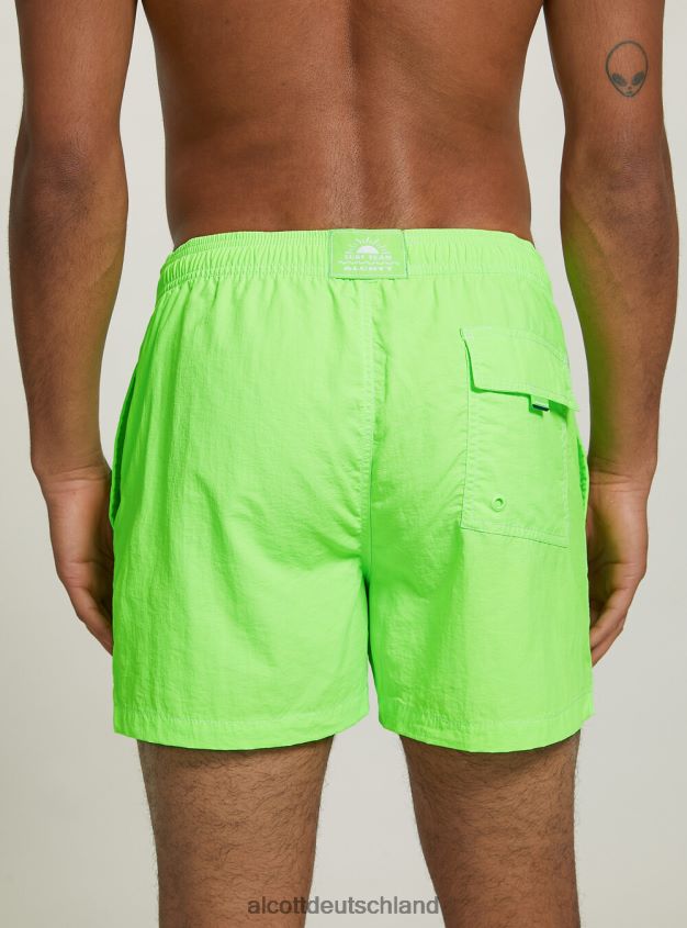 Kleidung de Alcott Männer Badeanzug mit Stickerei und Gesäßtasche fgn3 fluo hellgrün 88J68R1077