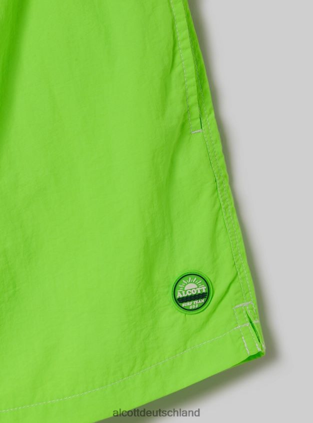 Kleidung de Alcott Männer Badeanzug mit Stickerei und Gesäßtasche fgn3 fluo hellgrün 88J68R1077