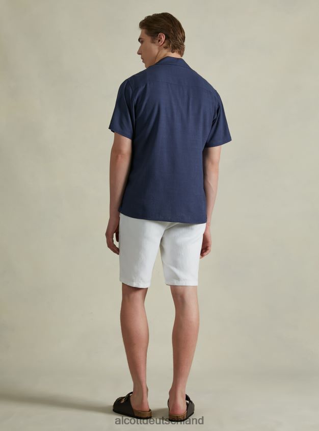 Kleidung de Alcott Männer Hemd aus Leinenmischung mit Bowlingkragen kaki 88J68R993