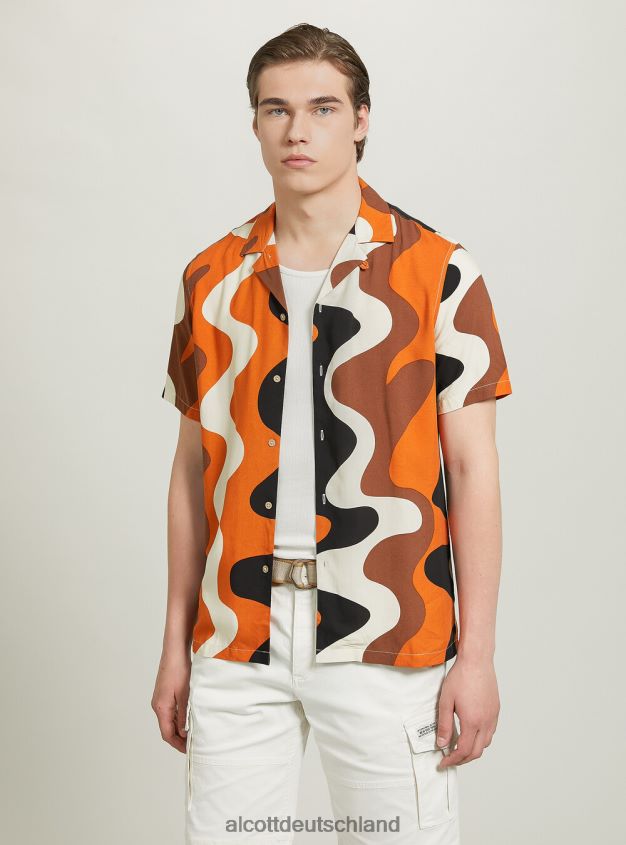 Kleidung de Alcott Männer Hemd mit geometrischem Print br2 braun mittel 88J68R622