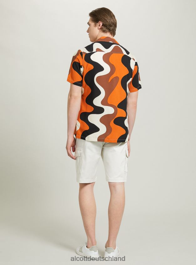 Kleidung de Alcott Männer Hemd mit geometrischem Print br2 braun mittel 88J68R622