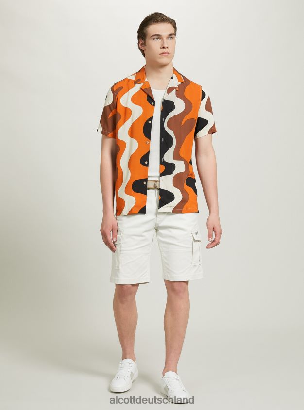 Kleidung de Alcott Männer Hemd mit geometrischem Print br2 braun mittel 88J68R622