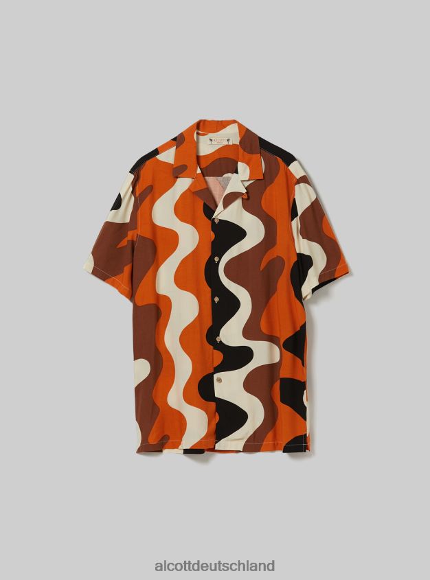 Kleidung de Alcott Männer Hemd mit geometrischem Print br2 braun mittel 88J68R622