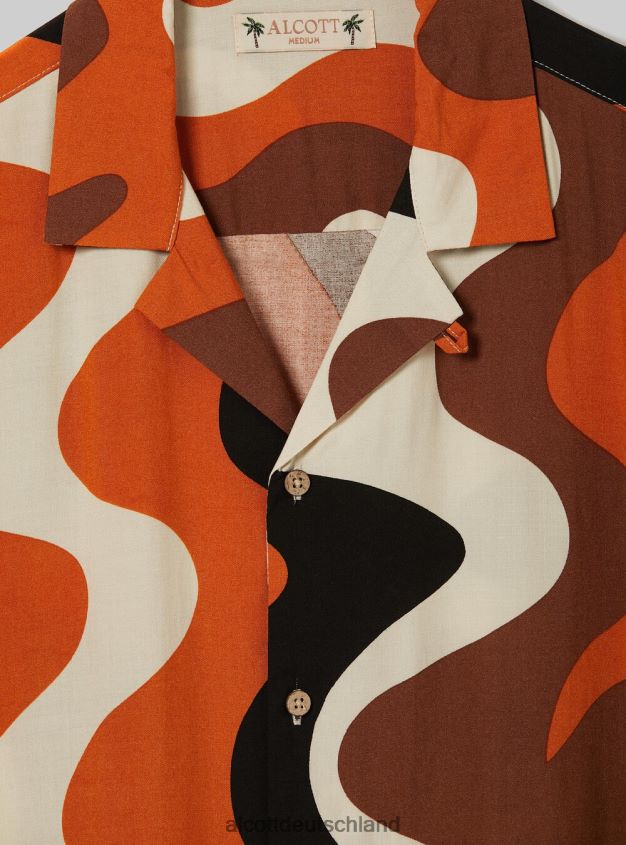 Kleidung de Alcott Männer Hemd mit geometrischem Print br2 braun mittel 88J68R622