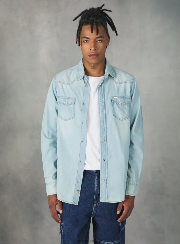 Kleidung de Alcott Männer Jeanshemd Schwarz 88J68R751