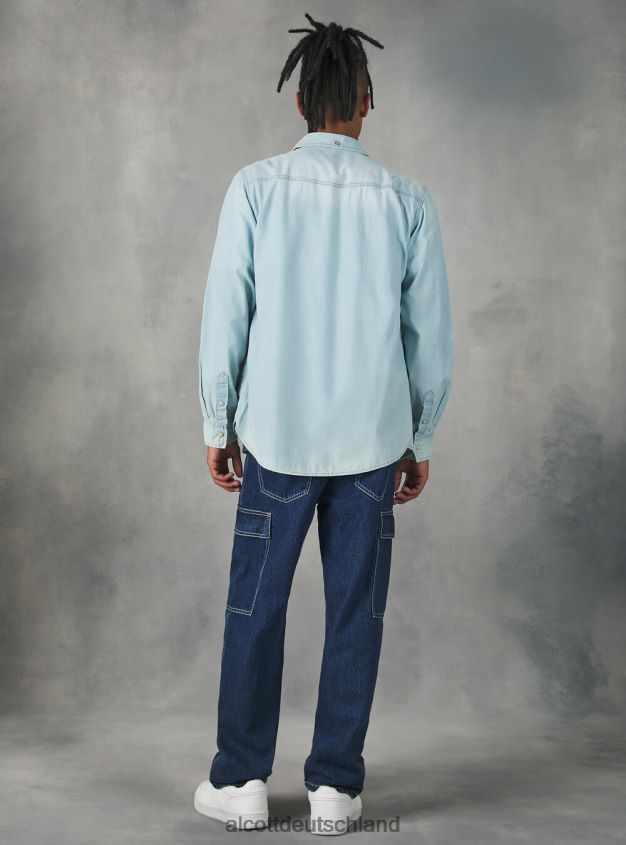 Kleidung de Alcott Männer Jeanshemd Schwarz 88J68R751