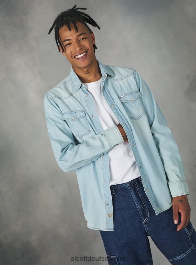 Kleidung de Alcott Männer Jeanshemd Schwarz 88J68R751