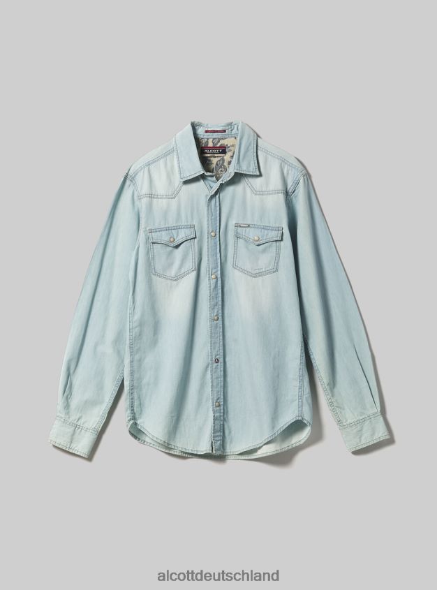 Kleidung de Alcott Männer Jeanshemd Schwarz 88J68R751