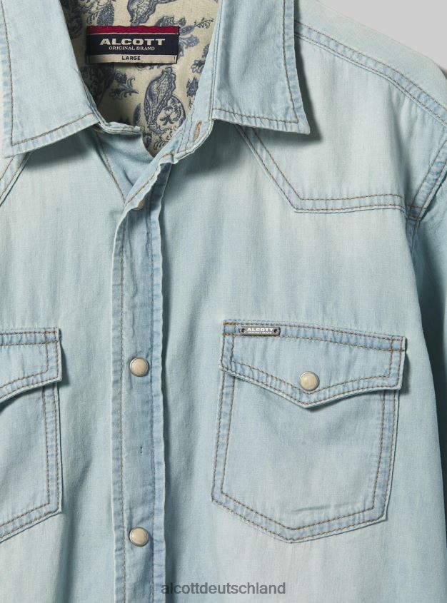 Kleidung de Alcott Männer Jeanshemd Schwarz 88J68R751